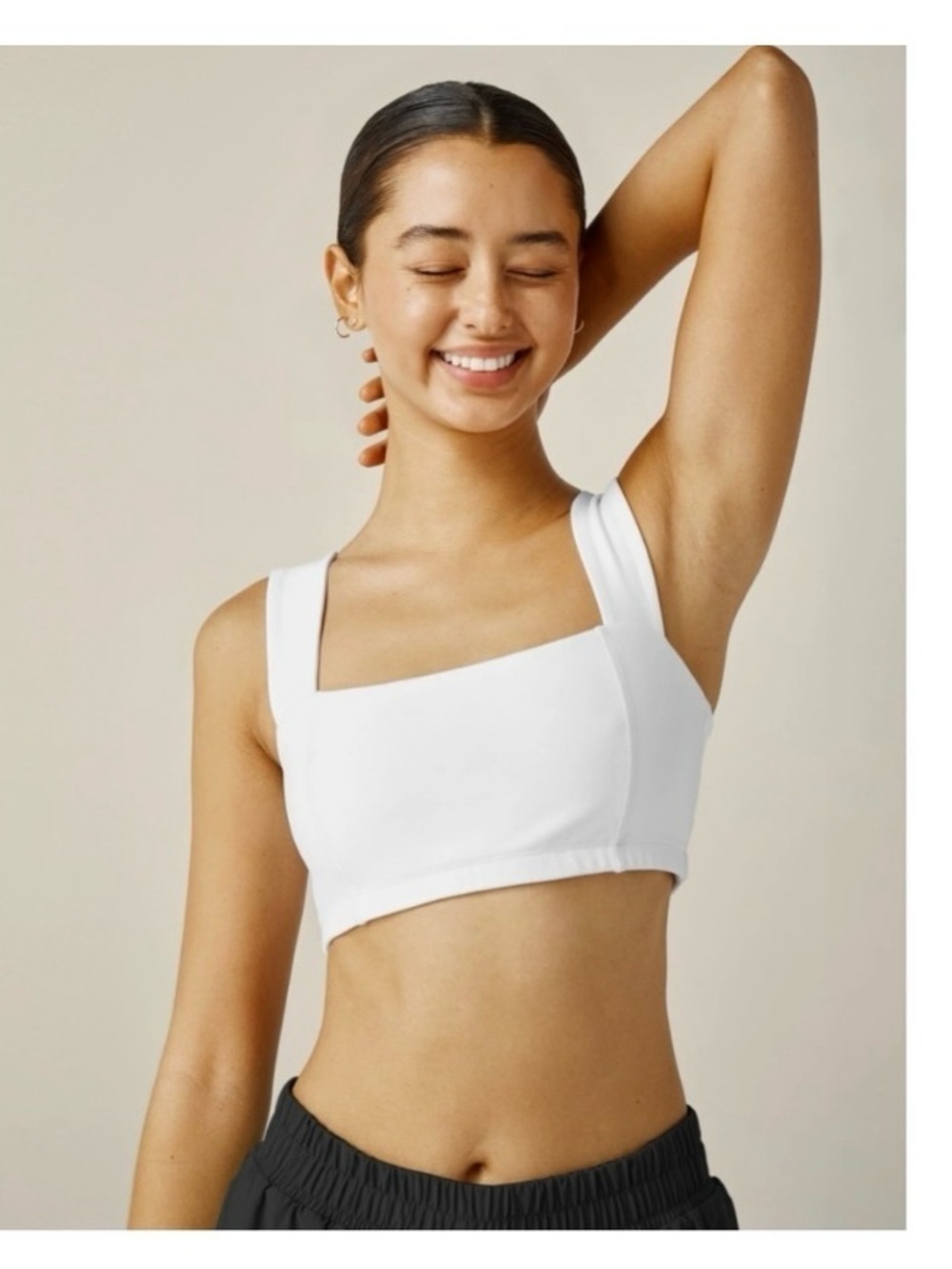 Beyond Yoga White Space Dye Square-Neck Bra